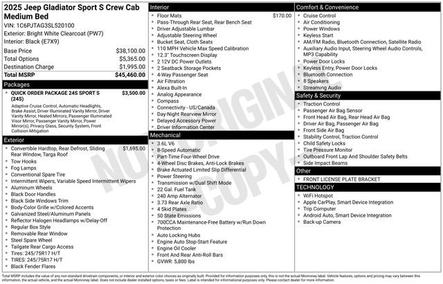 New 2025 Jeep Gladiator Sport image 33