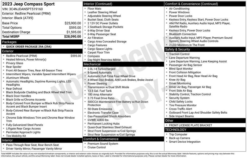 New 2023 Jeep Compass Sport AWD/4WD image 29