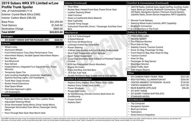 Used 2019 Subaru WRX STI Limited image 12