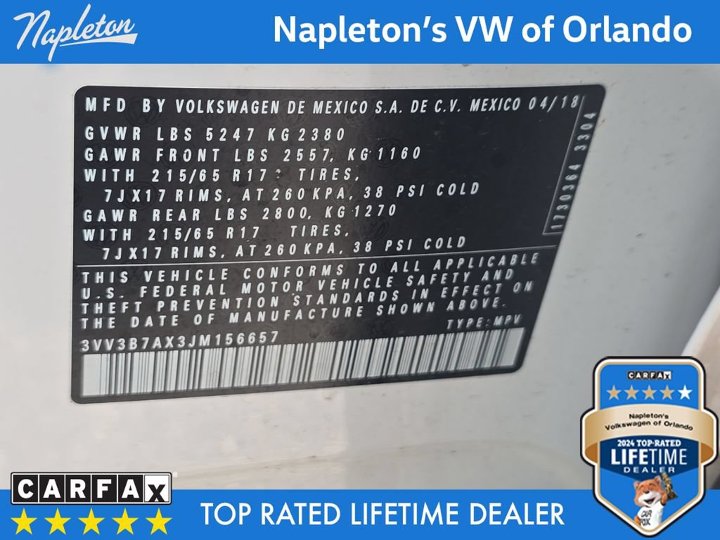 Used 2018 Volkswagen Tiguan SE w/ Panoramic Sunroof Package FWD image 32