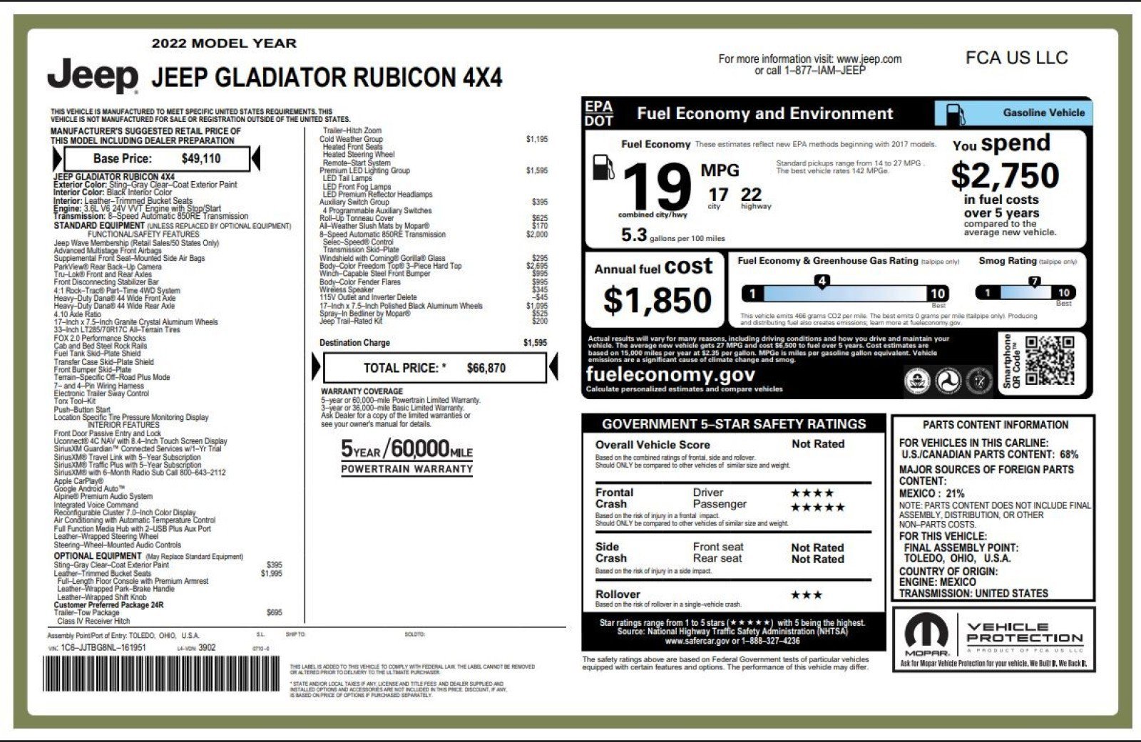 Used 2022 Jeep Gladiator Rubicon w/ LED Lighting Group image 4