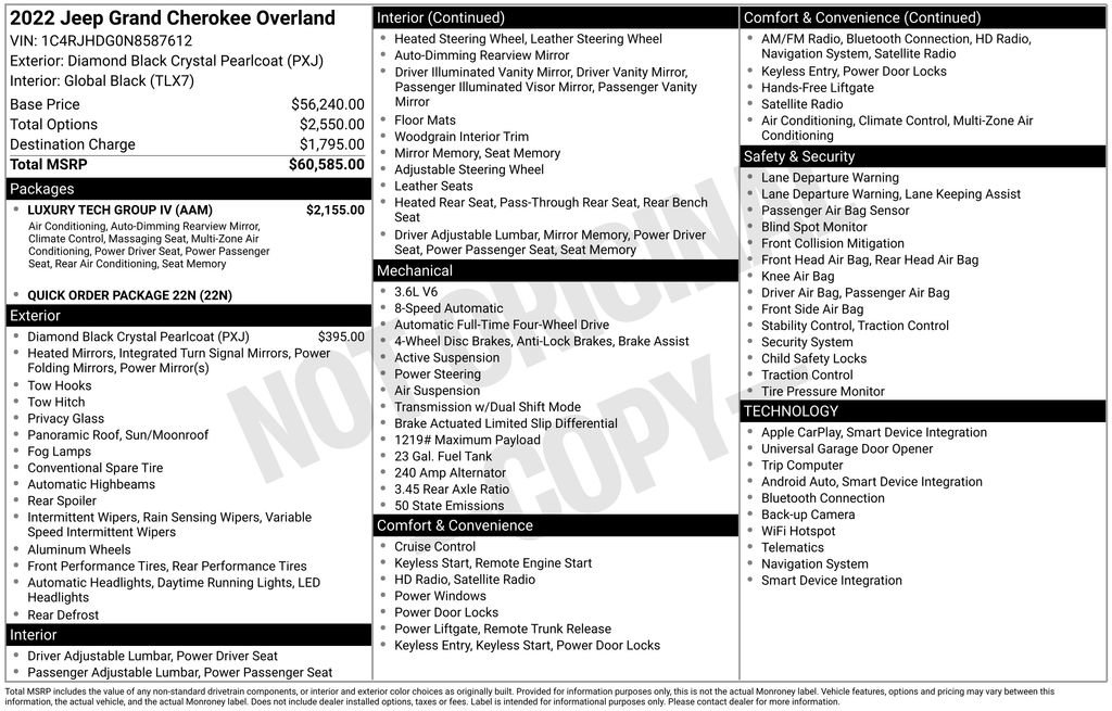 Used 2022 Jeep Grand Cherokee Overland w/ Luxury Tech Group IV image 4