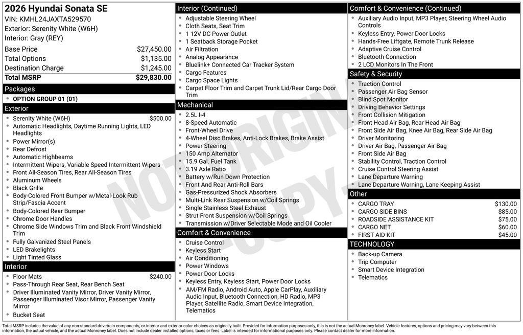 Used 2026 Hyundai Sonata SE image 5