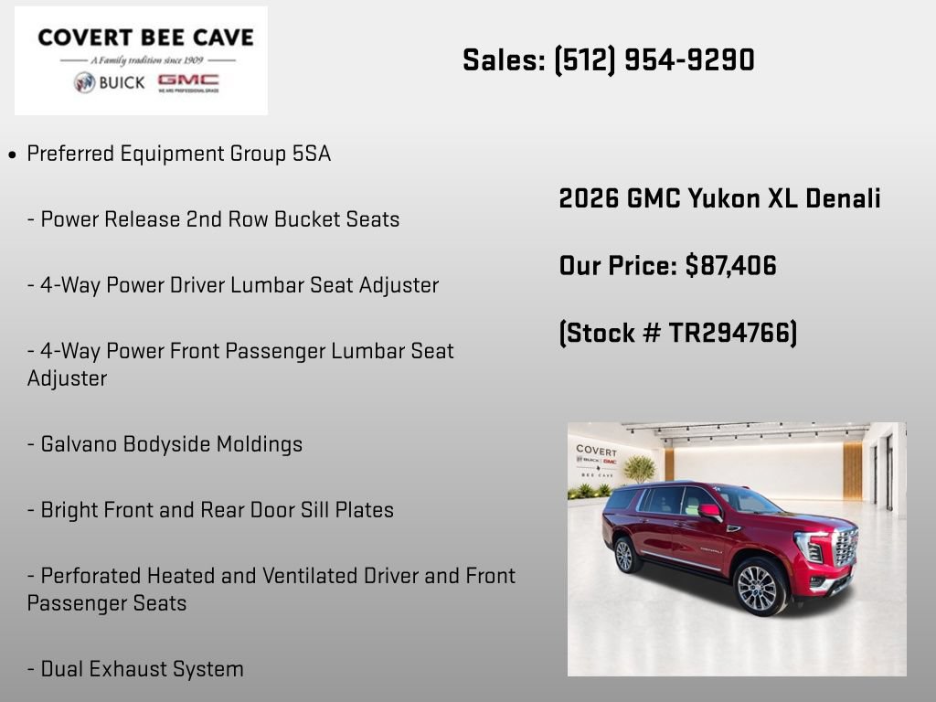 New 2026 GMC Yukon XL Denali w/ Sun & Power Step Package AWD/4WD image 7