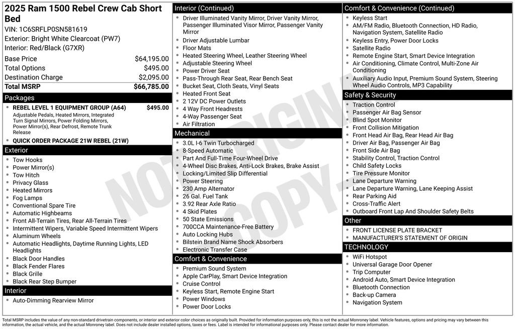 Used 2025 RAM 1500 Rebel w/ Rebel Level 1 Equipment Group image 47