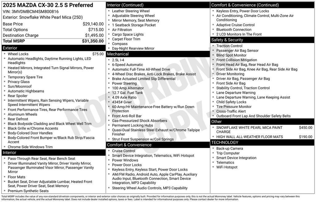 New 2025 MAZDA CX-30 AWD 2.5 S w/ Preferred Package image 6