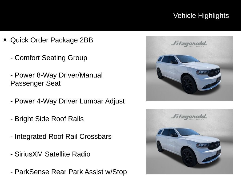 Used 2018 Dodge Durango SXT w/ Quick Order Package 2BB AWD/4WD image 3