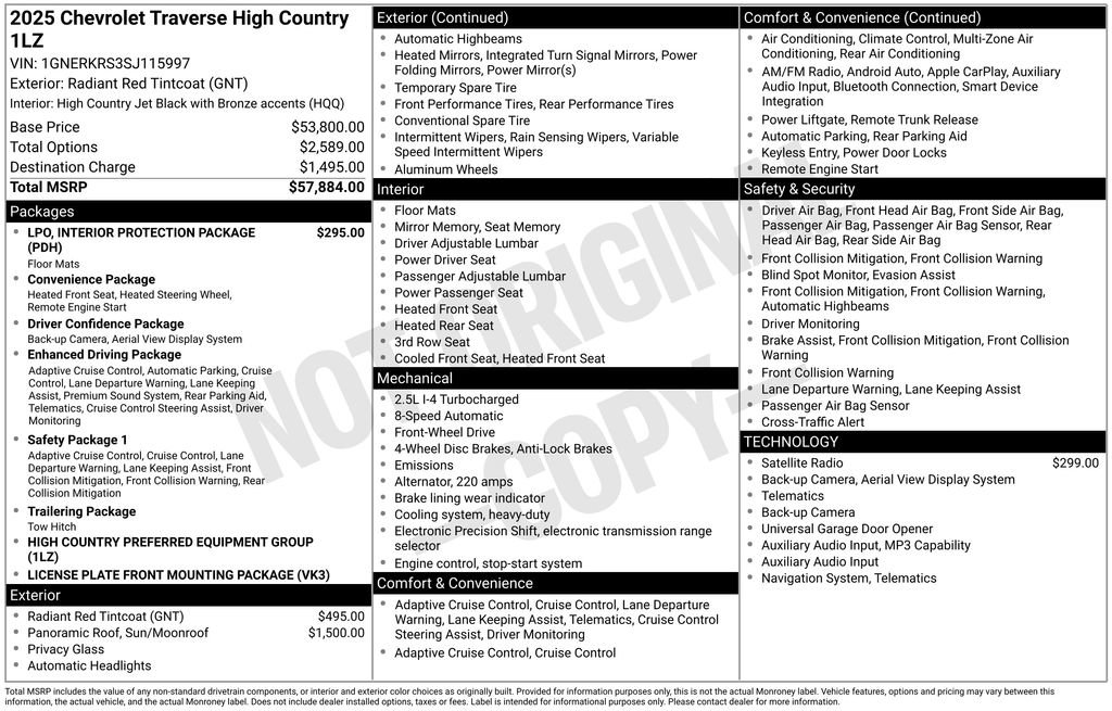 Used 2025 Chevrolet Traverse High Country FWD image 4