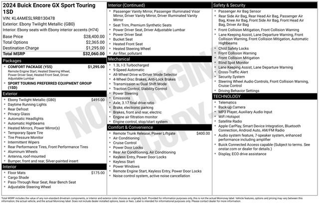 Certified 2024 Buick Encore GX Sport Touring w/ Comfort Package AWD/4WD image 6