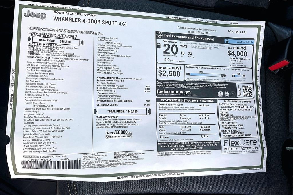 New 2026 Jeep Wrangler Sport image 14