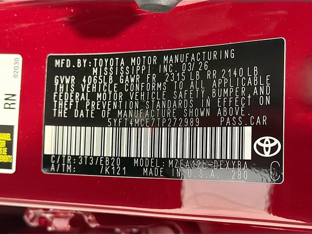 New 2026 Toyota Corolla XSE image 25