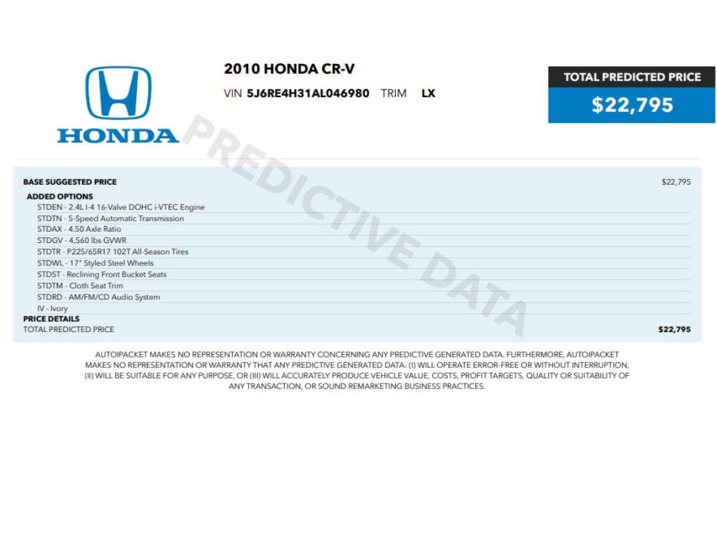 Used 2010 Honda CR-V LX image 2