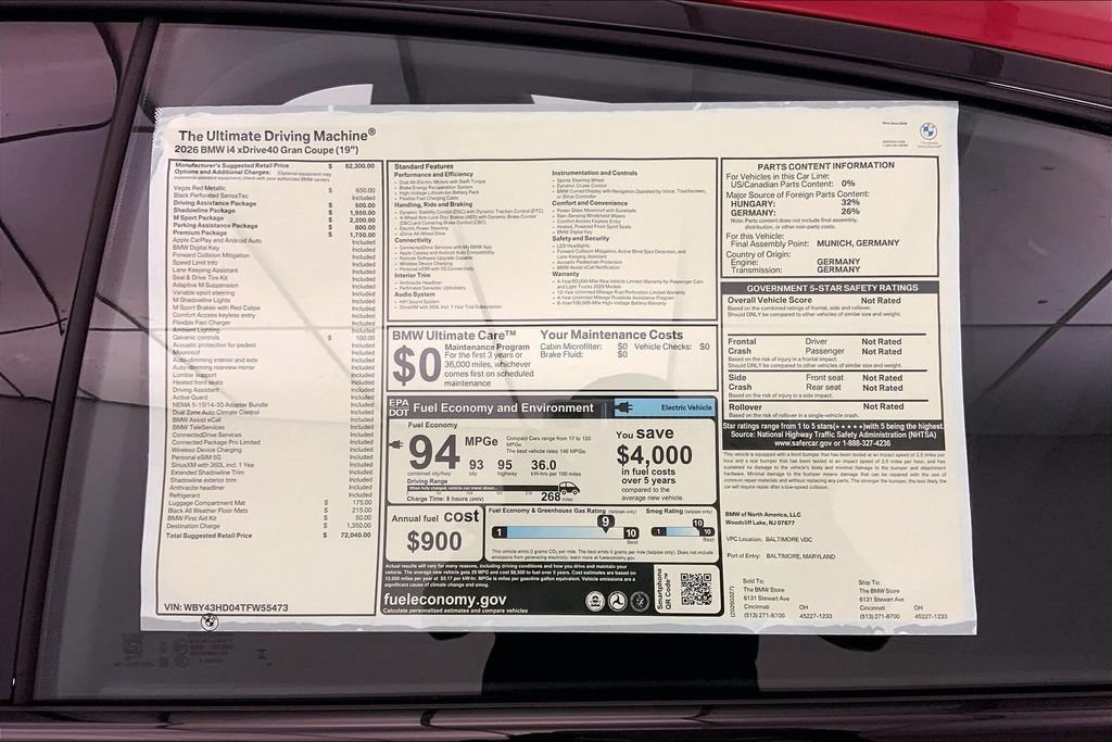 New 2026 BMW i4 xDrive40i w/ M Sport Package AWD/4WD image 12