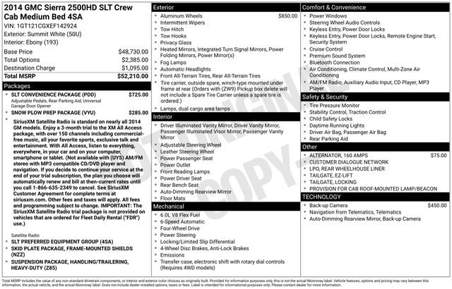 Used 2014 GMC Sierra 2500 SLT w/ SLT Convenience Package AWD/4WD image 6