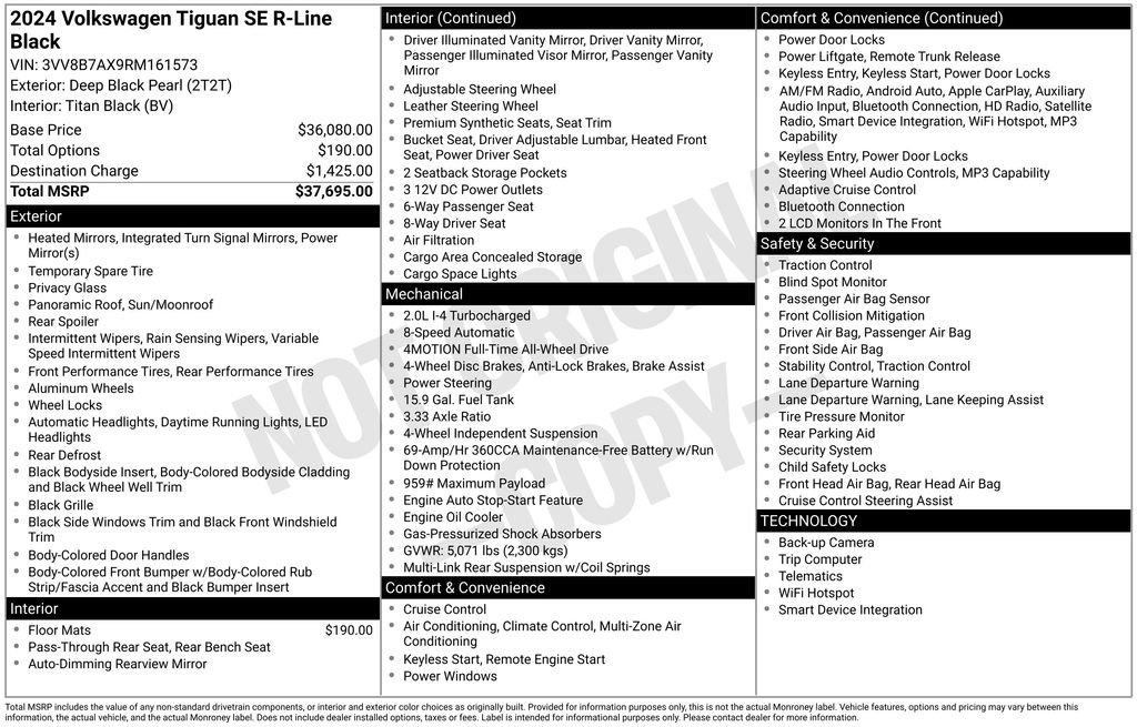 Used 2024 Volkswagen Tiguan SE R-Line image 3