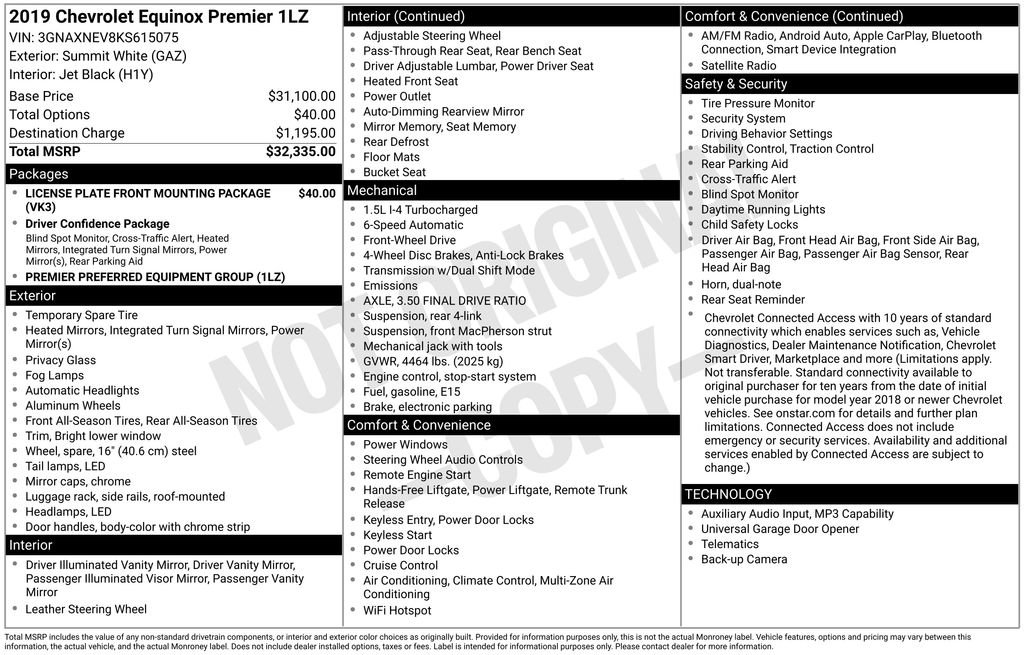 Used 2019 Chevrolet Equinox Premier FWD image 35
