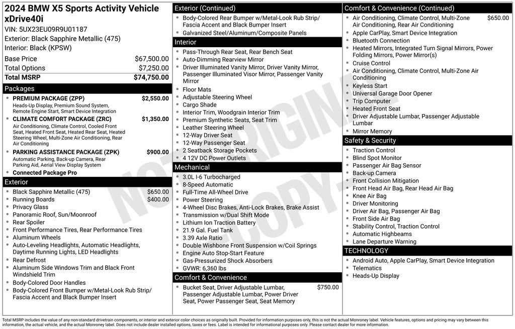 Used 2024 BMW X5 xDrive40i w/ Premium Package image 37