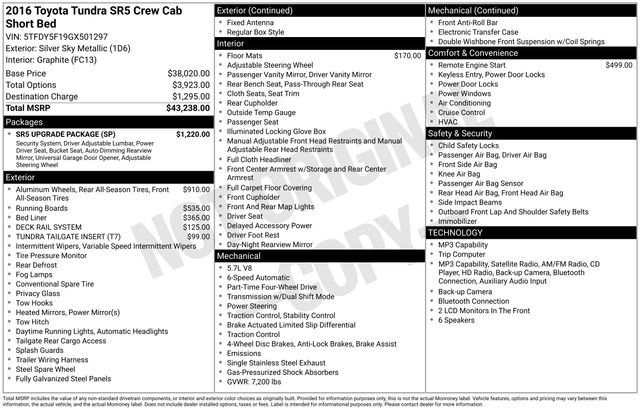 Used 2016 Toyota Tundra SR5 w/ SR5 Upgrade Package AWD/4WD image 11