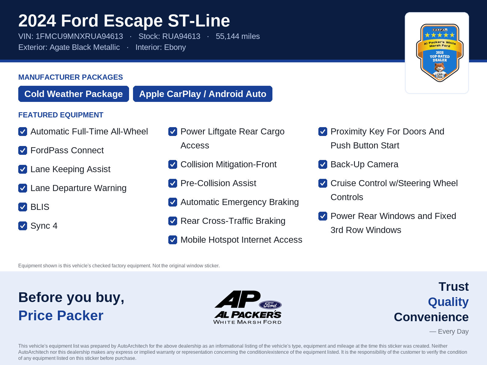 Certified 2024 Ford Escape ST-Line AWD/4WD image 10