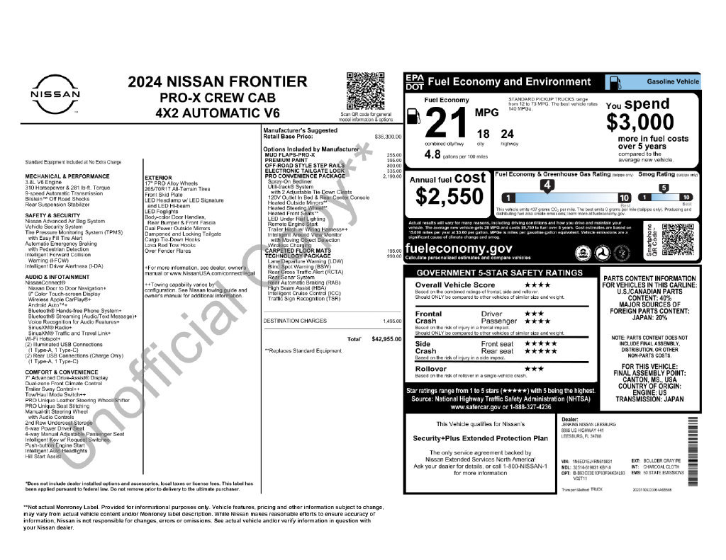 Certified 2024 Nissan Frontier Pro-X w/ Pro Convenience Package RWD image 3