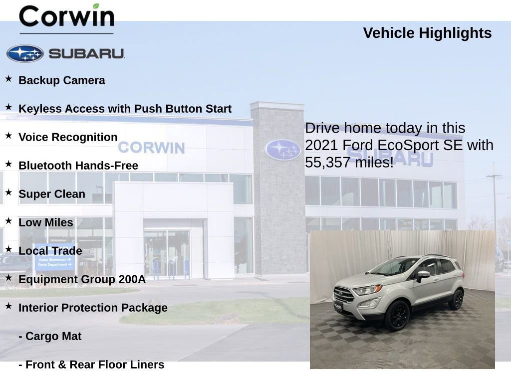 Used 2021 Ford EcoSport SE w/ Interior Protection Package image 6