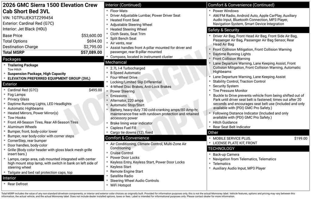 New 2026 GMC Sierra 1500 4x4 Crew Cab Elevation image 9