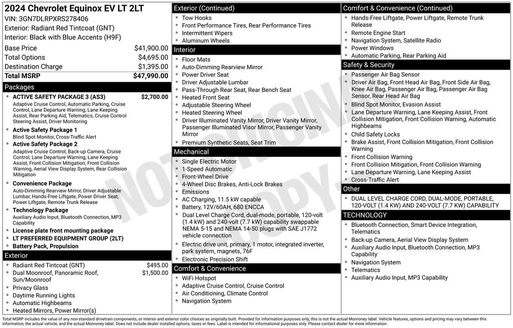 Used 2024 Chevrolet Equinox EV LT w/ Active Safety Package 3 FWD image 40
