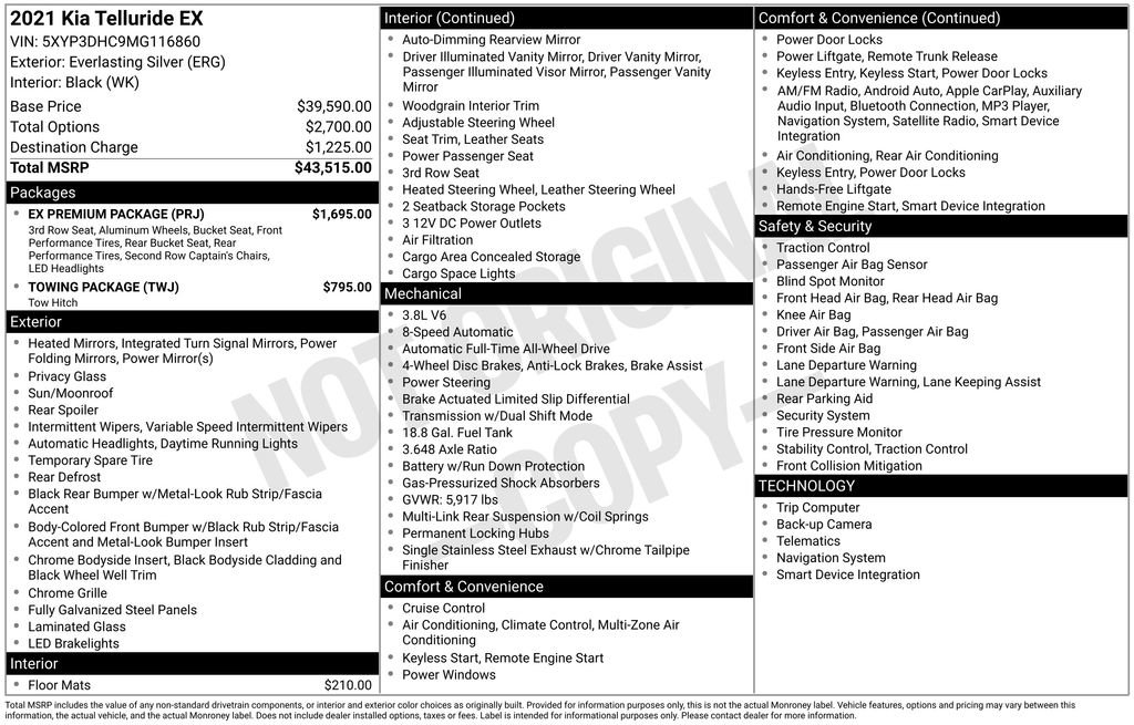 Used 2021 Kia Telluride EX w/ EX Premium Package image 37