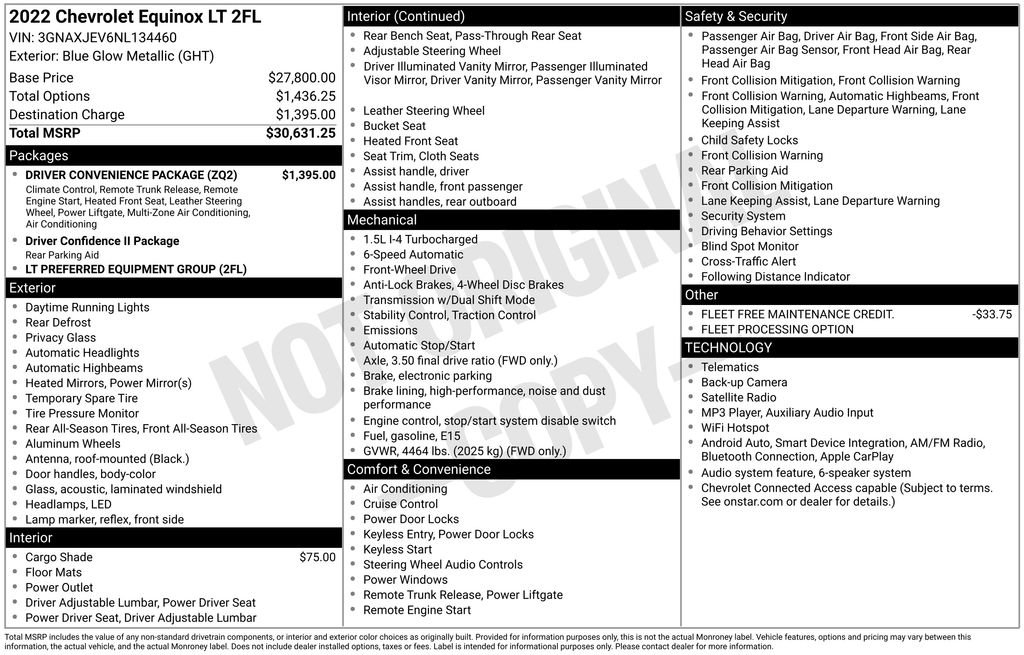 Used 2022 Chevrolet Equinox LT w/ Driver Convenience Package FWD image 49