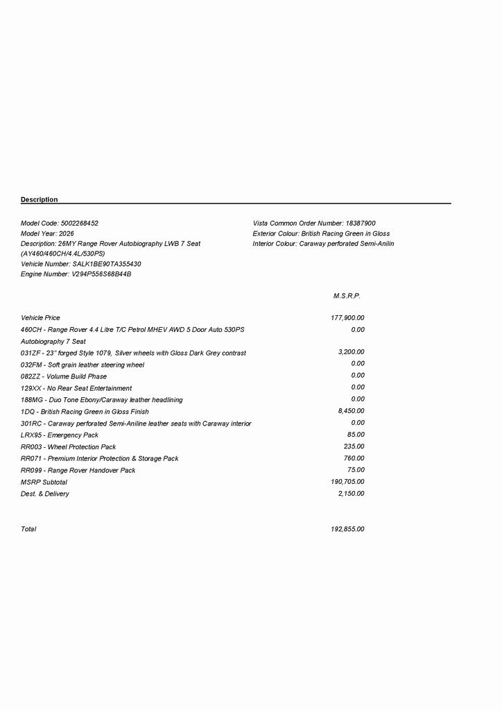 New 2026 Land Rover Range Rover Long Wheelbase Autobiography image 3