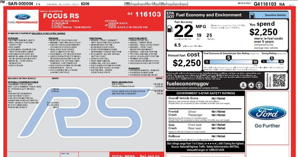 Used 2016 Ford Focus RS image 2