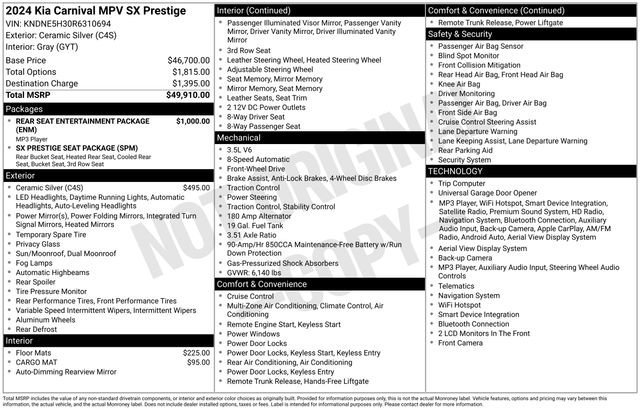 Used 2024 Kia Carnival SX Prestige FWD image 41