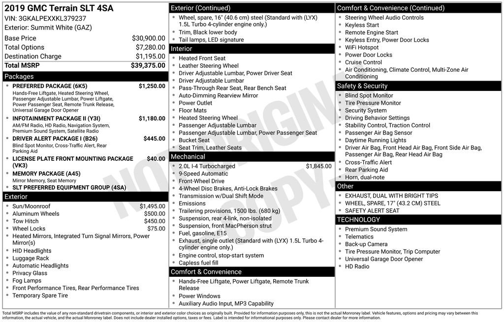 Used 2019 GMC Terrain SLT w/ Preferred Package FWD image 7