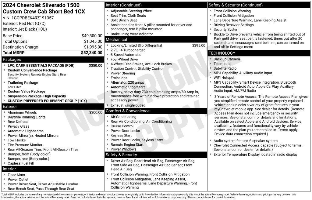 Certified 2024 Chevrolet Silverado 1500 Custom w/ LPO, Dark Essentials Package AWD/4WD image 38