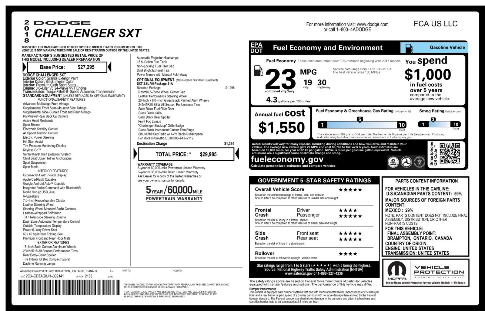 Used 2018 Dodge Challenger SXT w/ Blacktop Package image 44