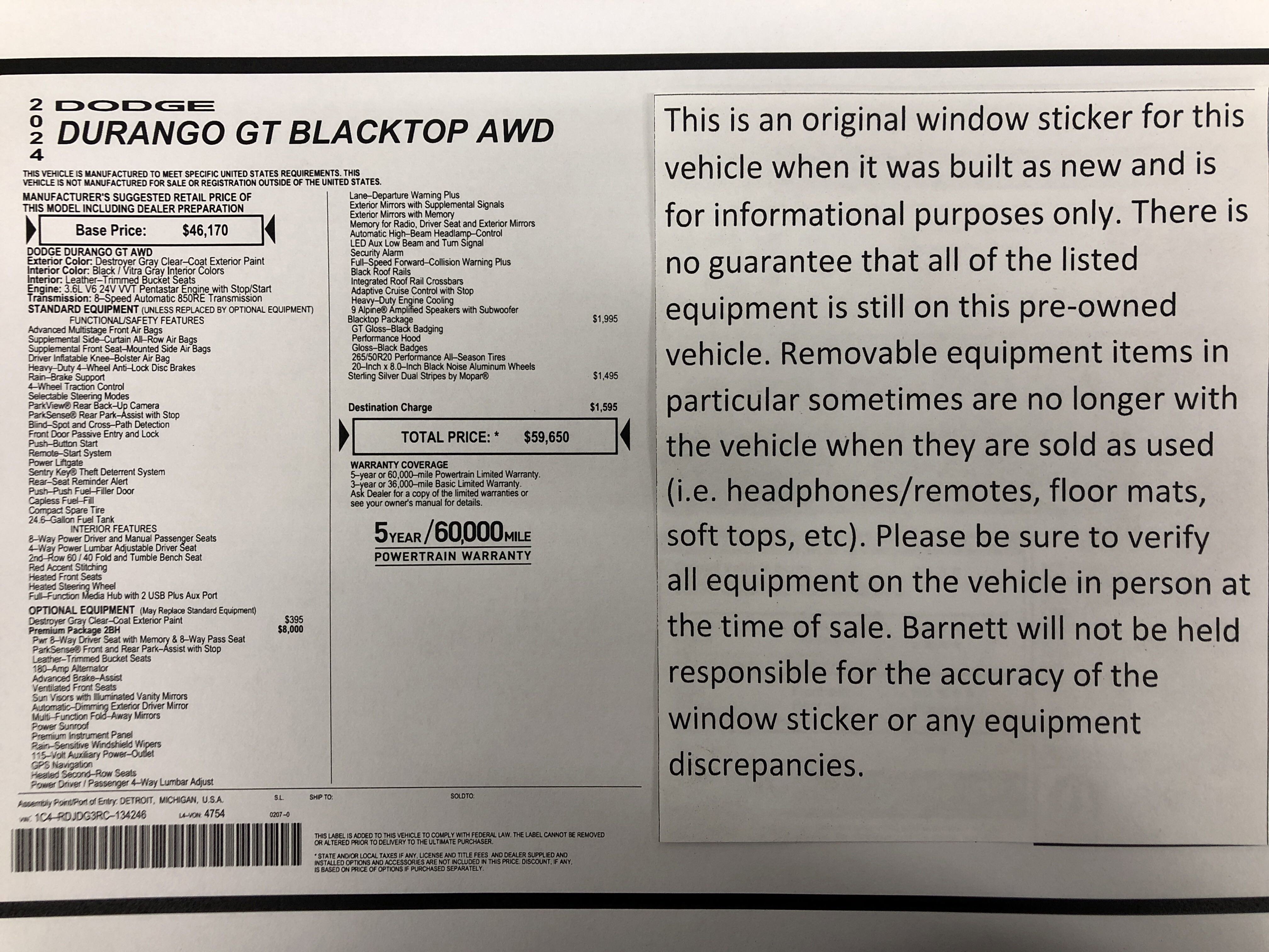 Used 2024 Dodge Durango GT image 2