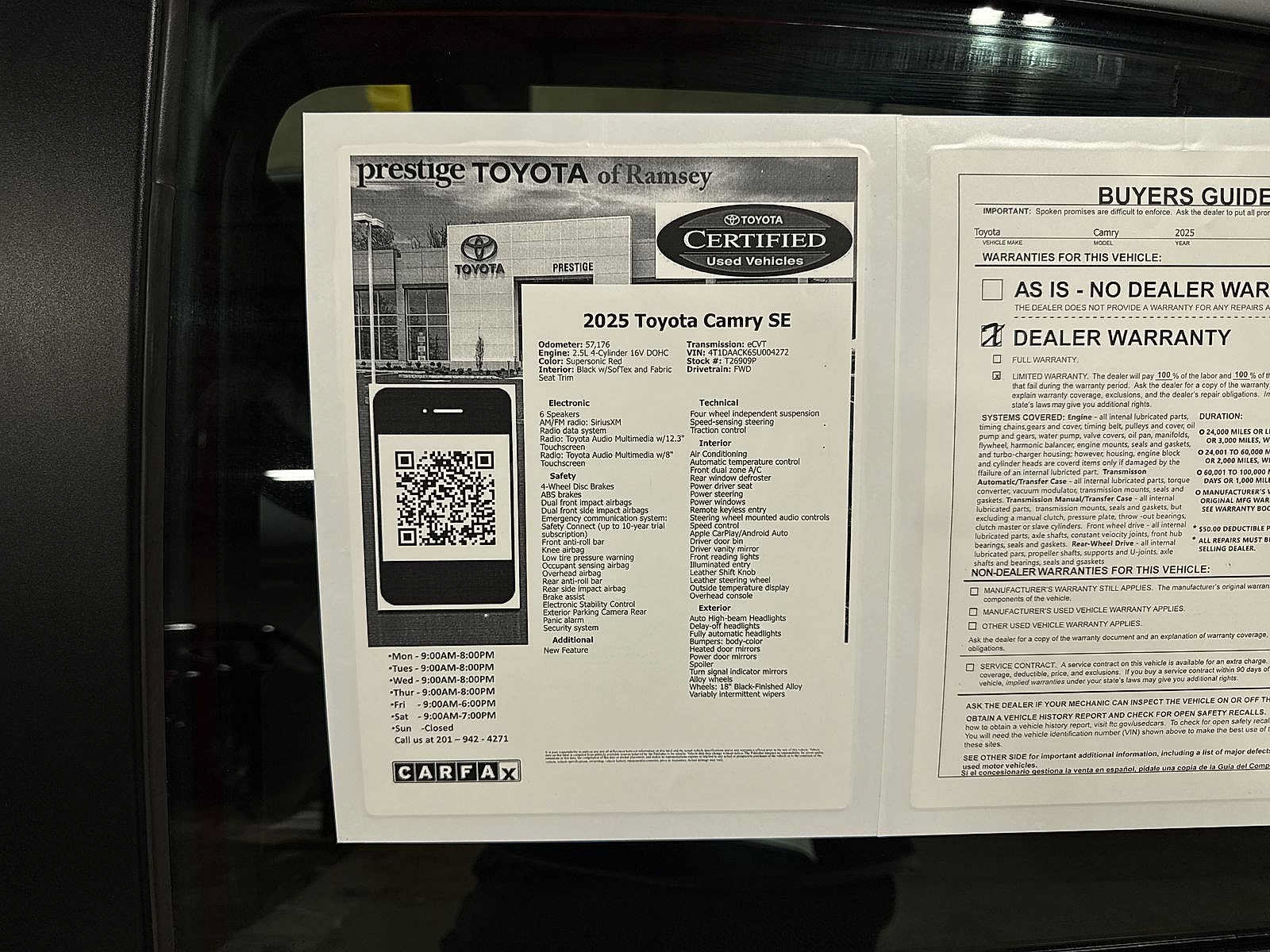 Used 2025 Toyota Camry SE FWD image 13
