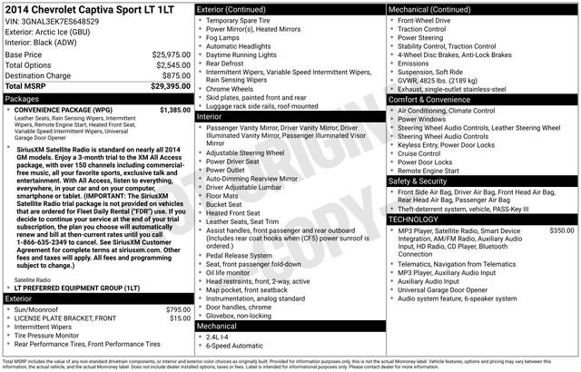 Used 2014 Chevrolet Captiva Sport LT w/ Convenience Package FWD image 4