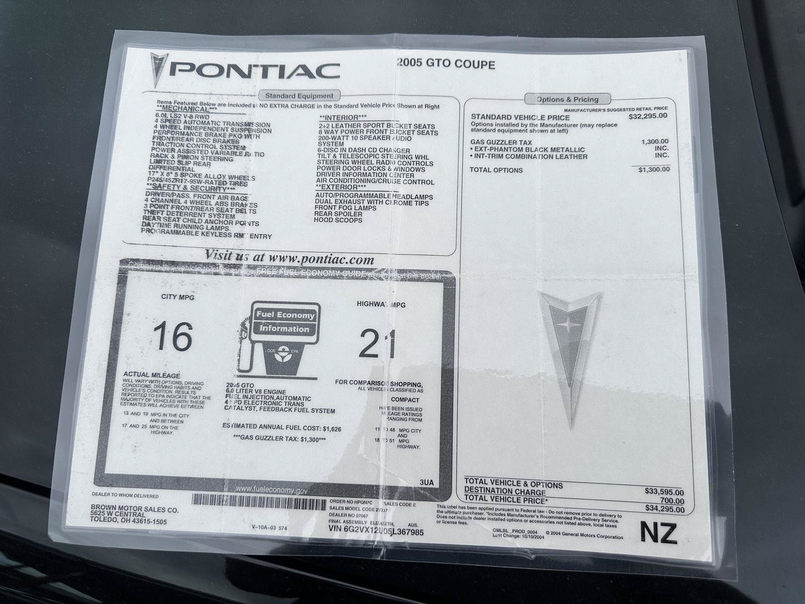 Used 2005 Pontiac GTO RWD image 9