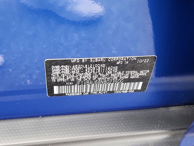 Certified 2022 Subaru WRX GT AWD/4WD image 28