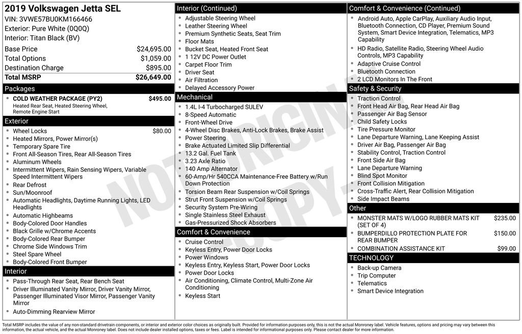 Used 2019 Volkswagen Jetta SEL w/ Cold Weather Package image 9