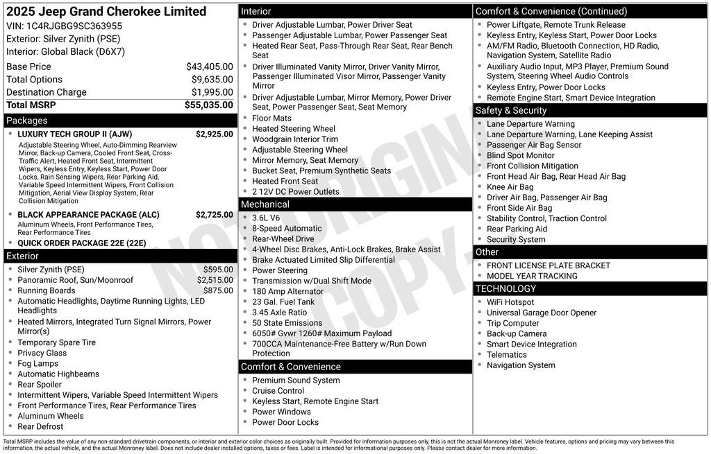 Used 2025 Jeep Grand Cherokee Limited w/ Luxury Tech Group II RWD image 6