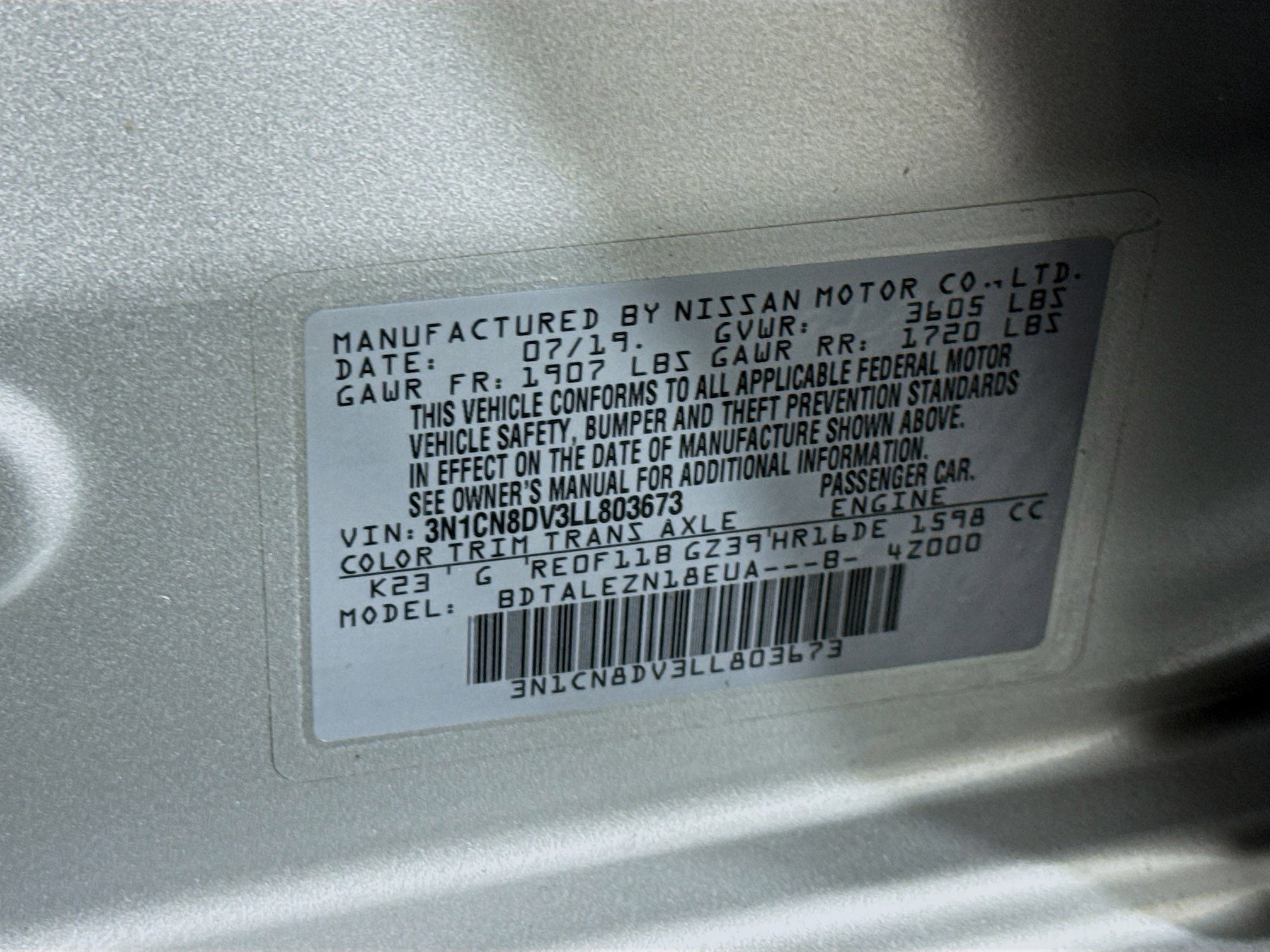 Used 2020 Nissan Versa S FWD image 70