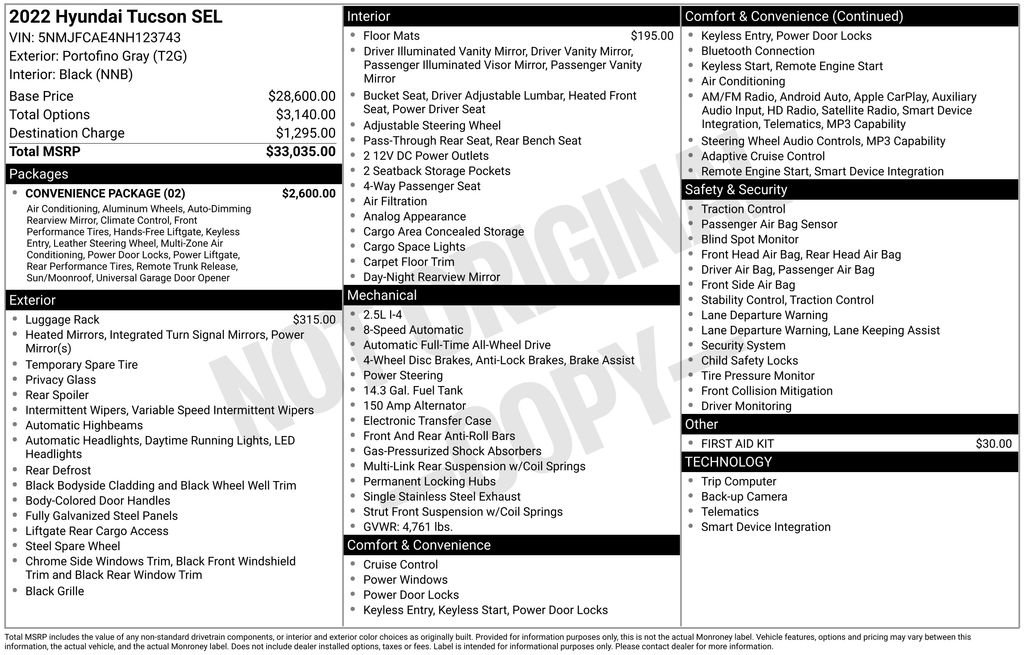 Used 2022 Hyundai Tucson SEL w/ Convenience Package AWD/4WD image 4