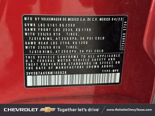 Used 2022 Volkswagen Tiguan SE FWD image 35