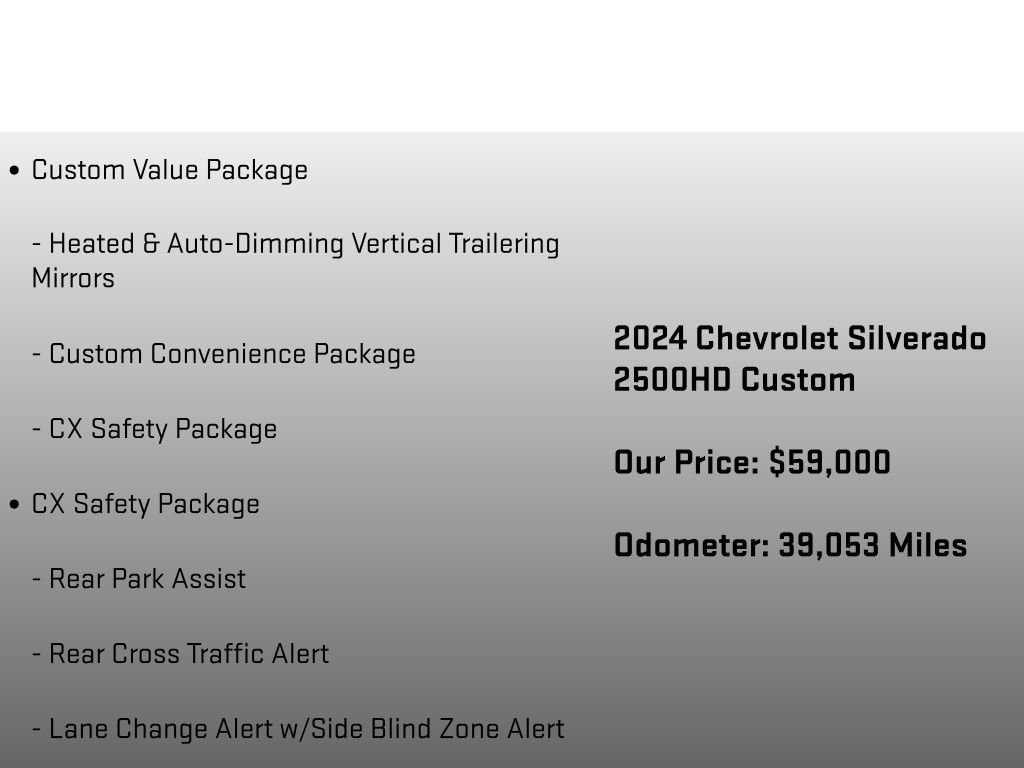 Used 2024 Chevrolet Silverado 2500 Custom w/ Custom Value Package image 36