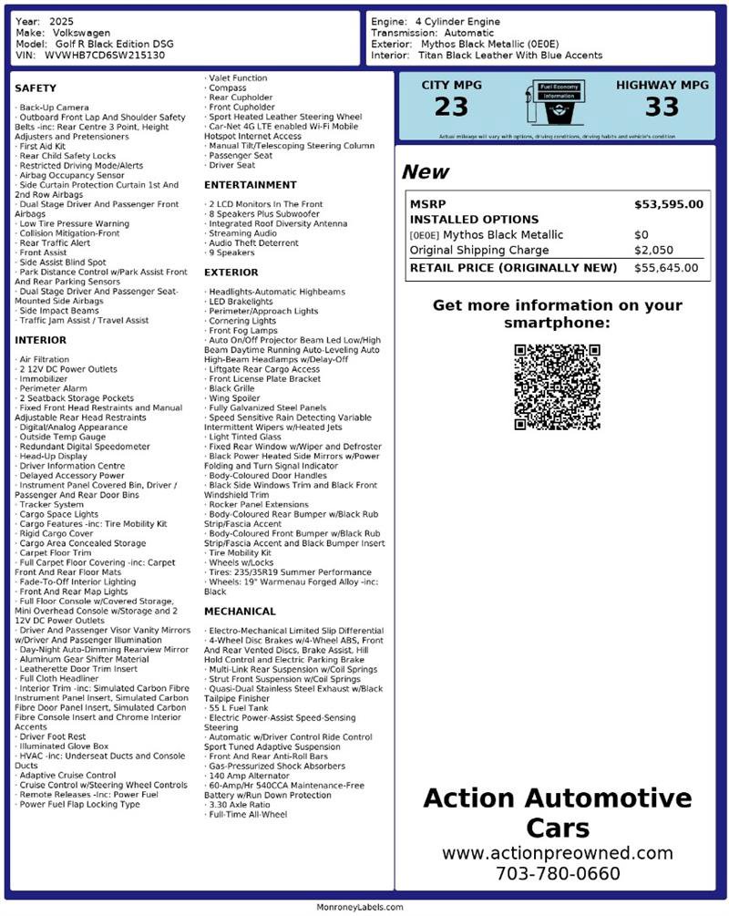 Used 2025 Volkswagen Golf R Black Edition image 2