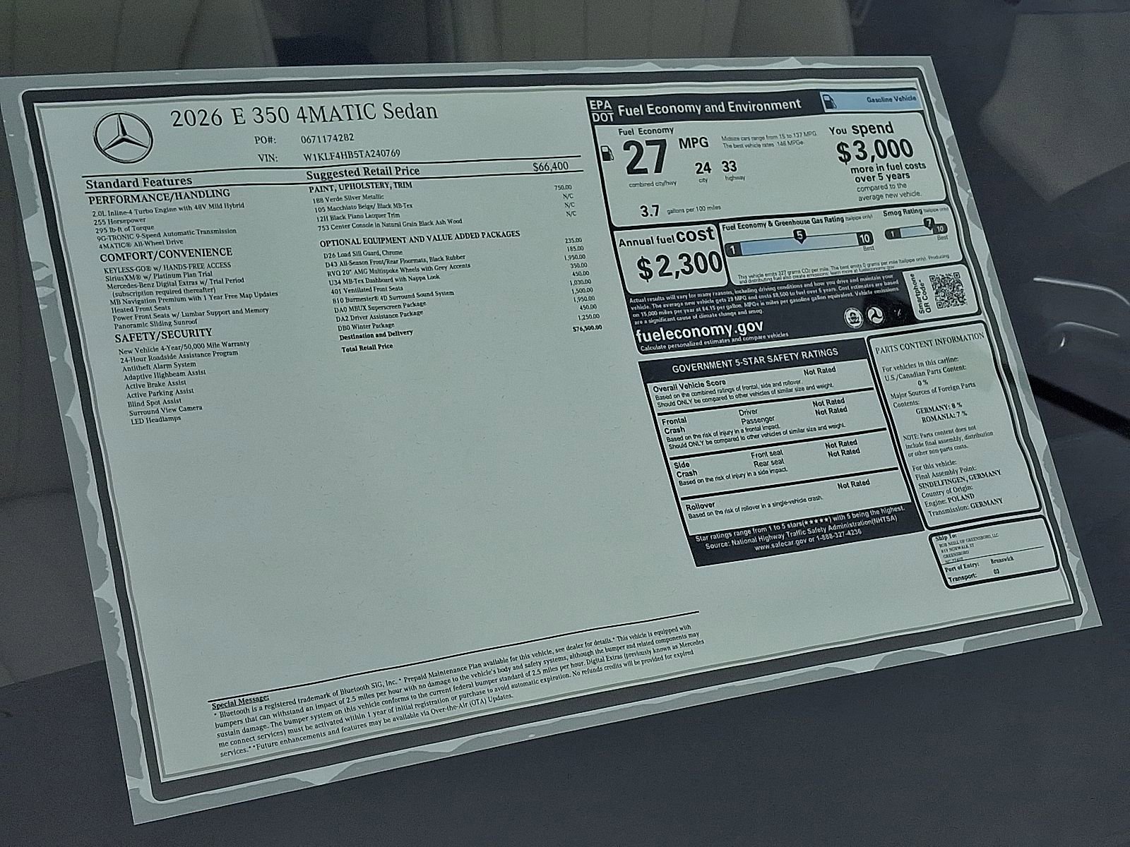 New 2026 Mercedes-Benz E 350 4MATIC Sedan image 19