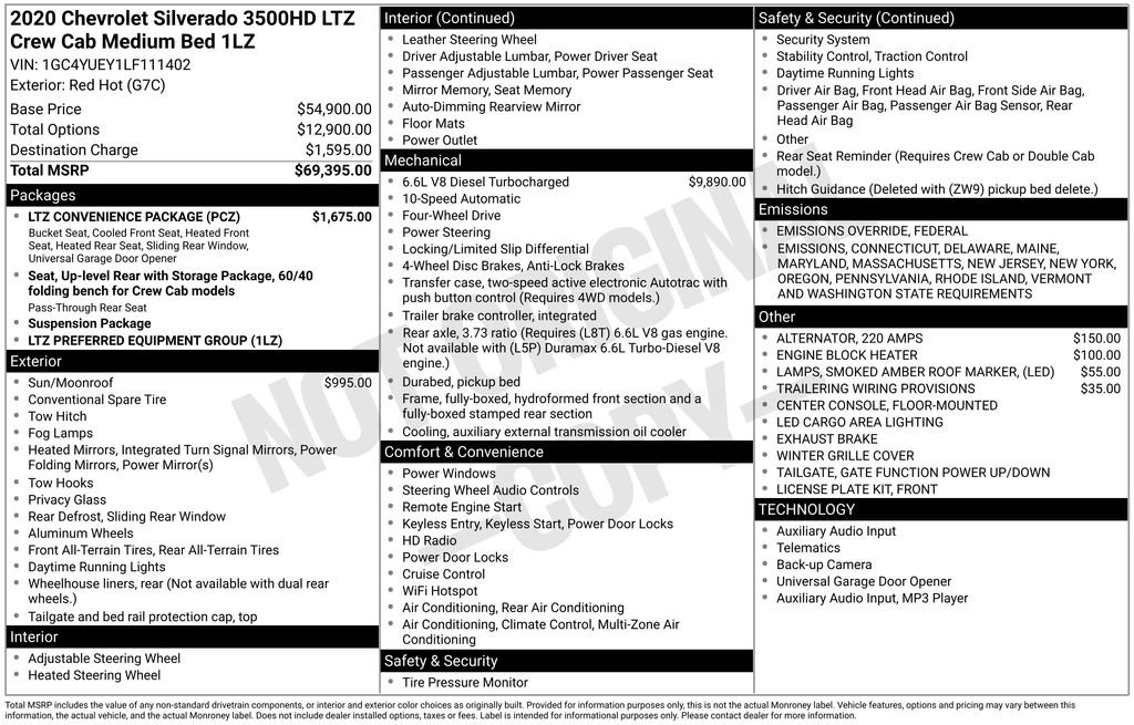 Used 2020 Chevrolet Silverado 3500 LTZ w/ LTZ Convenience Package image 3