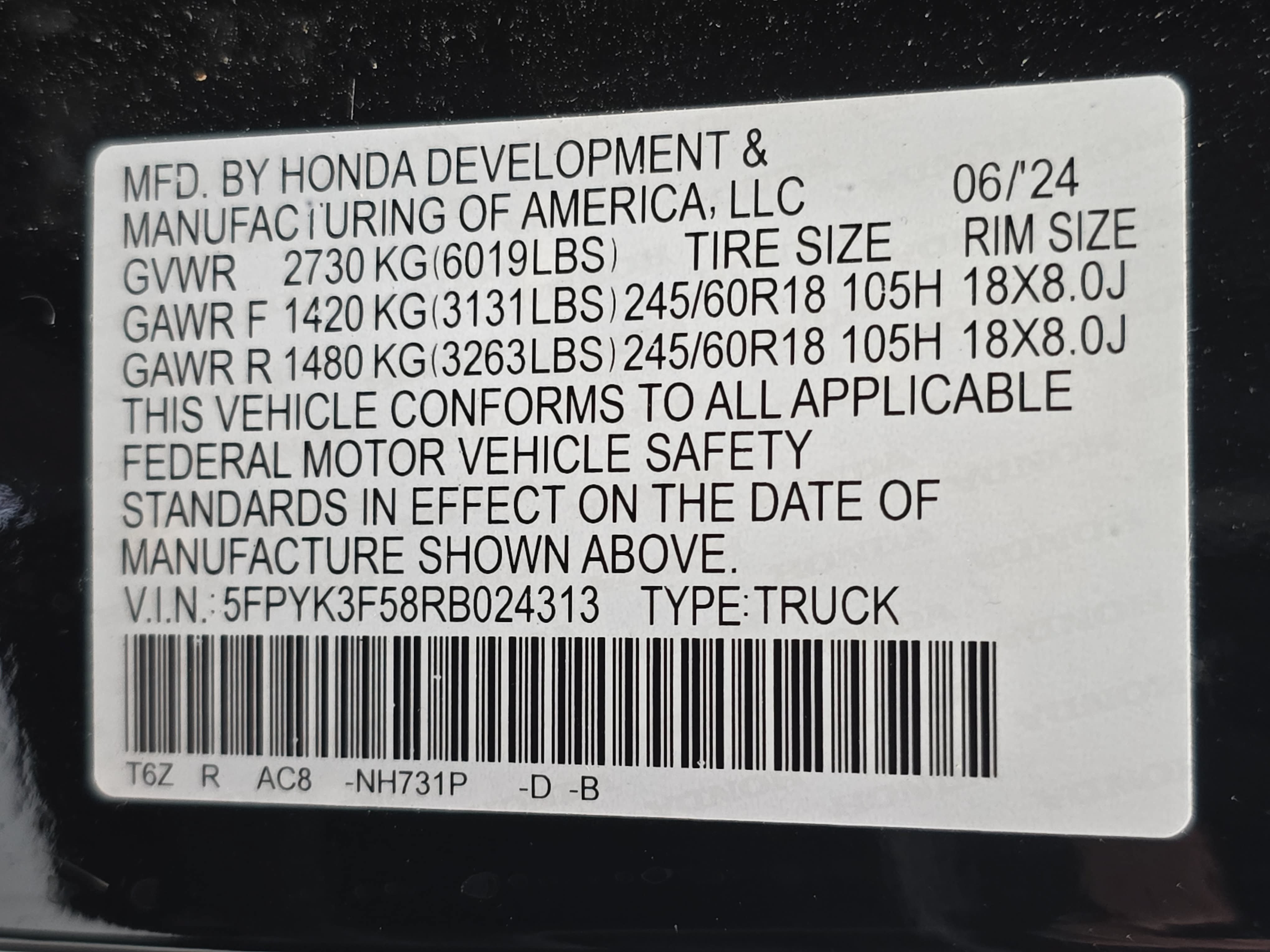 Used 2024 Honda Ridgeline RTL image 35